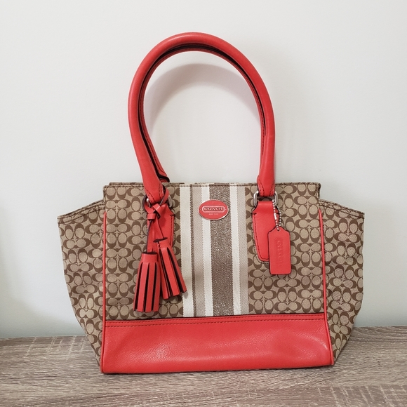 Coach Legacy stripe Candace carryall purse